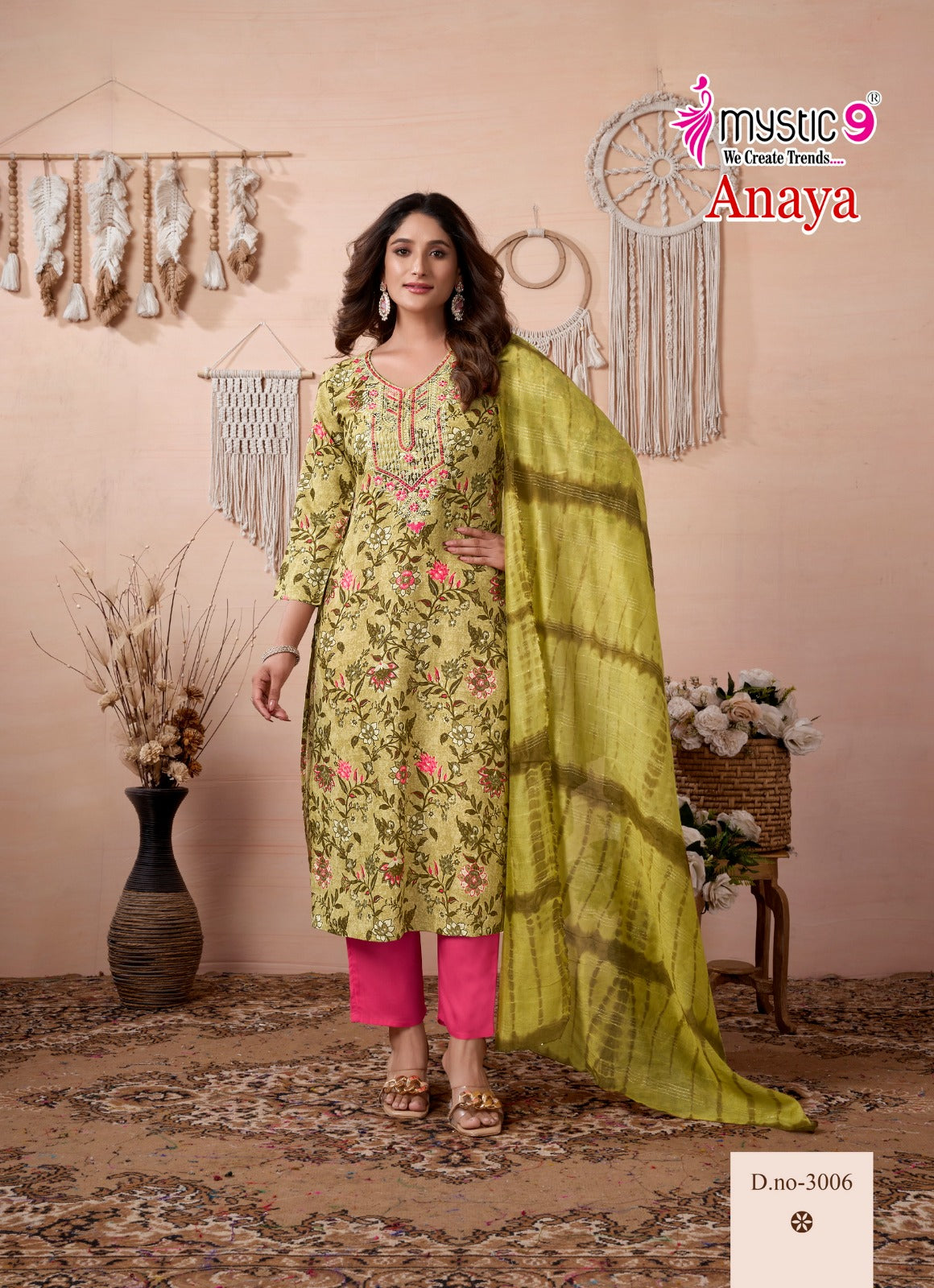 Anaya Vol 3 Mystic 9 Rayon Readymade Pant Style Suits Supplier Ahmedabad