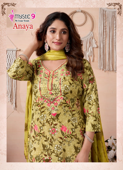 Anaya Vol 3 Mystic 9 Rayon Readymade Pant Style Suits Supplier Ahmedabad
