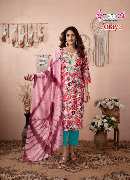 Anaya Vol 3 Mystic 9 Rayon Readymade Pant Style Suits Supplier Ahmedabad