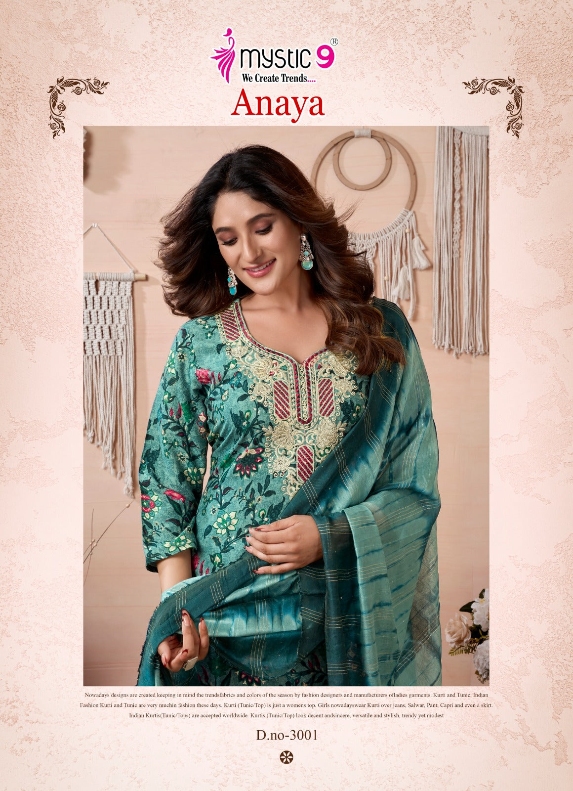 Anaya Vol 3 Mystic 9 Rayon Readymade Pant Style Suits Supplier Ahmedabad