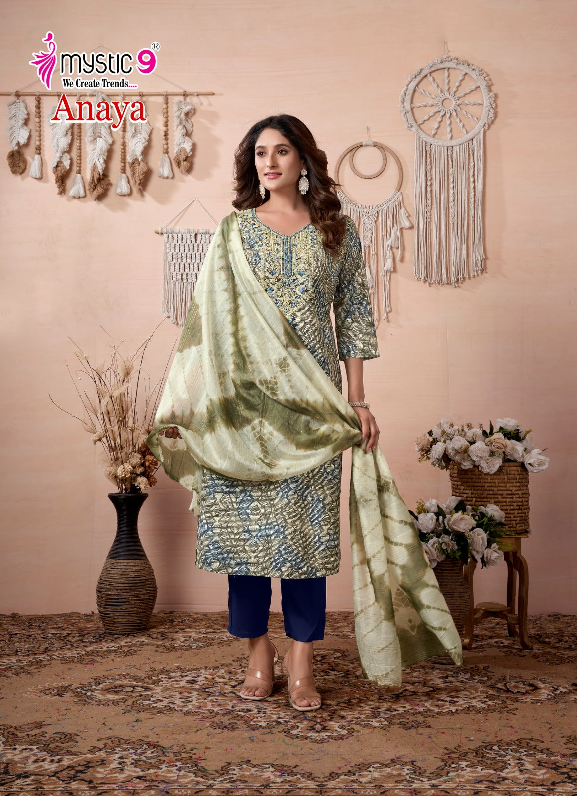 Anaya Vol 3 Mystic 9 Rayon Readymade Pant Style Suits Supplier Ahmedabad