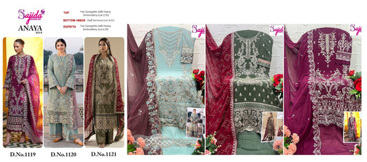 Anaya Vol 4 Sajida Georgette Pakistani Salwar Suits Supplier India