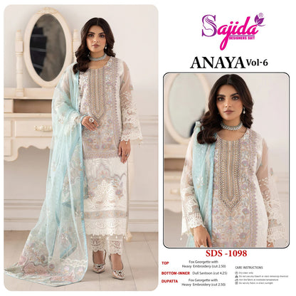 Anaya Vol 6 Sajida Georgette Pakistani Salwar Suits Wholesaler Gujarat