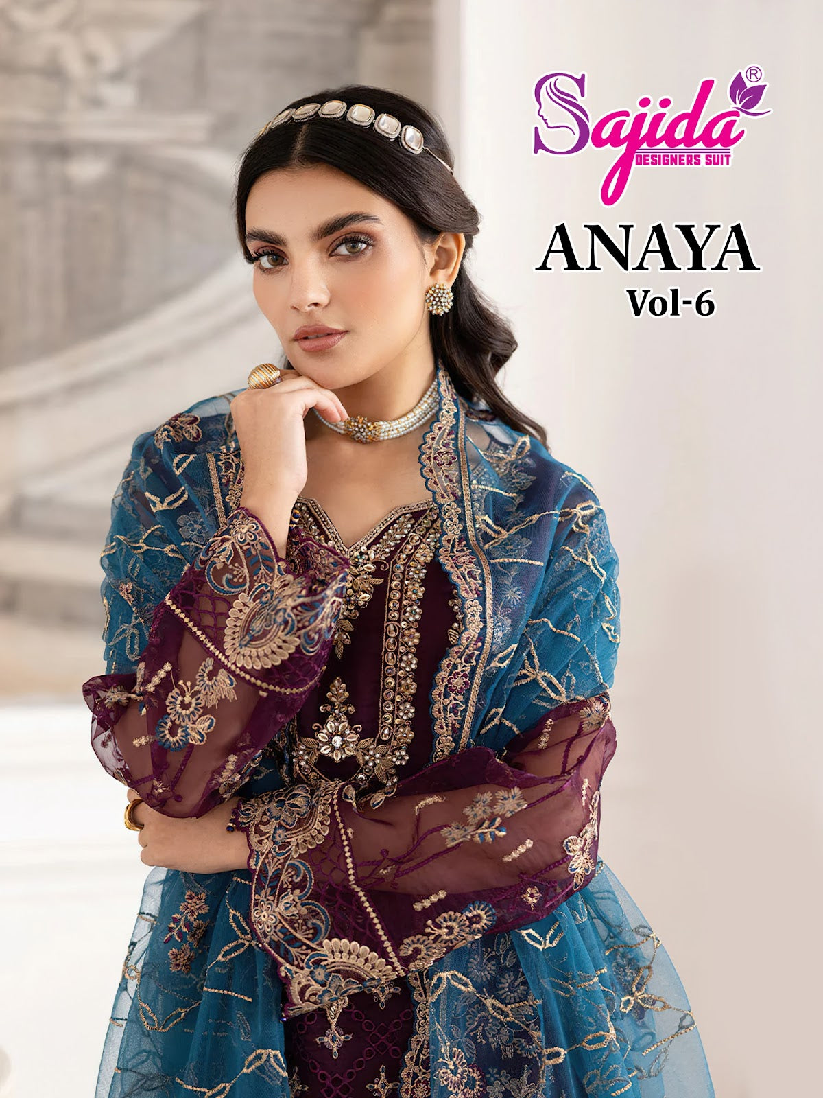 Anaya Vol 6 Sajida Georgette Pakistani Salwar Suits Wholesaler Gujarat