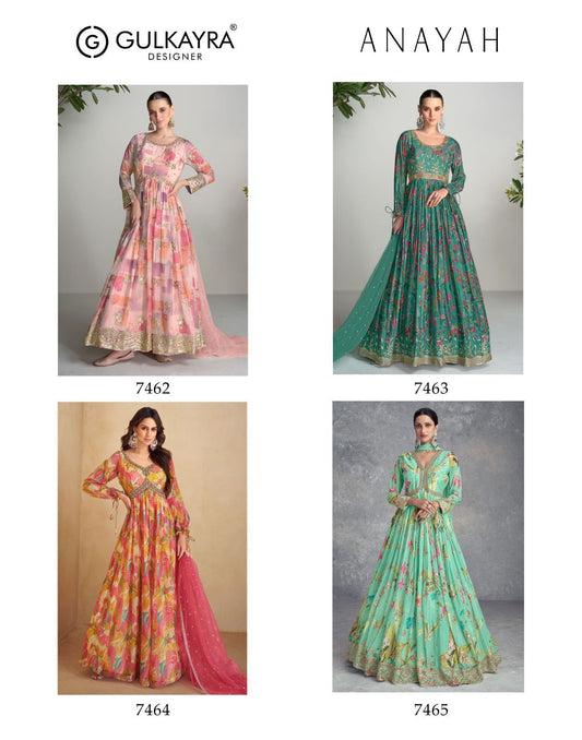 Anayah Gulkayra Designer Chinon Gown Dupatta Set Wholesaler Ahmedabad