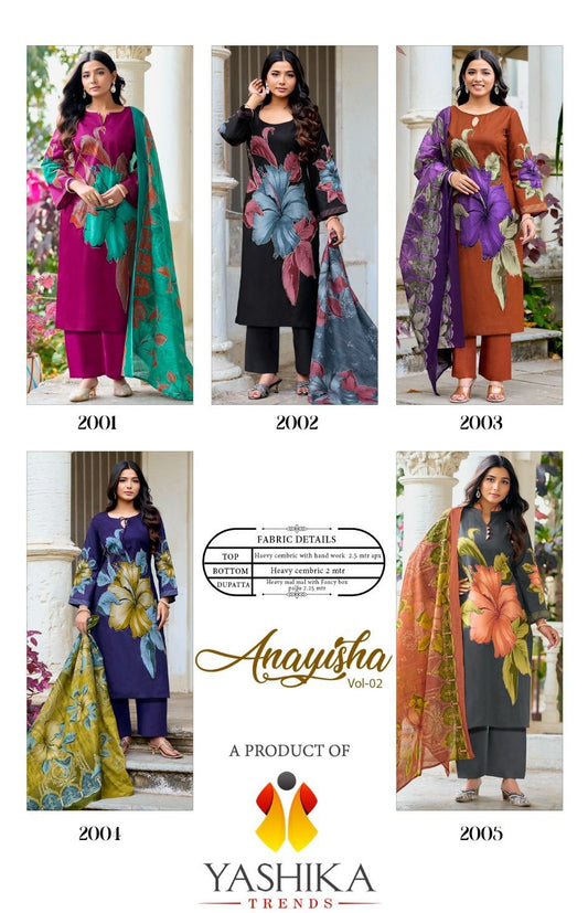 Anayisha Vol 2 Yashika Trends Cotton Karachi Salwar Suits Manufacturer