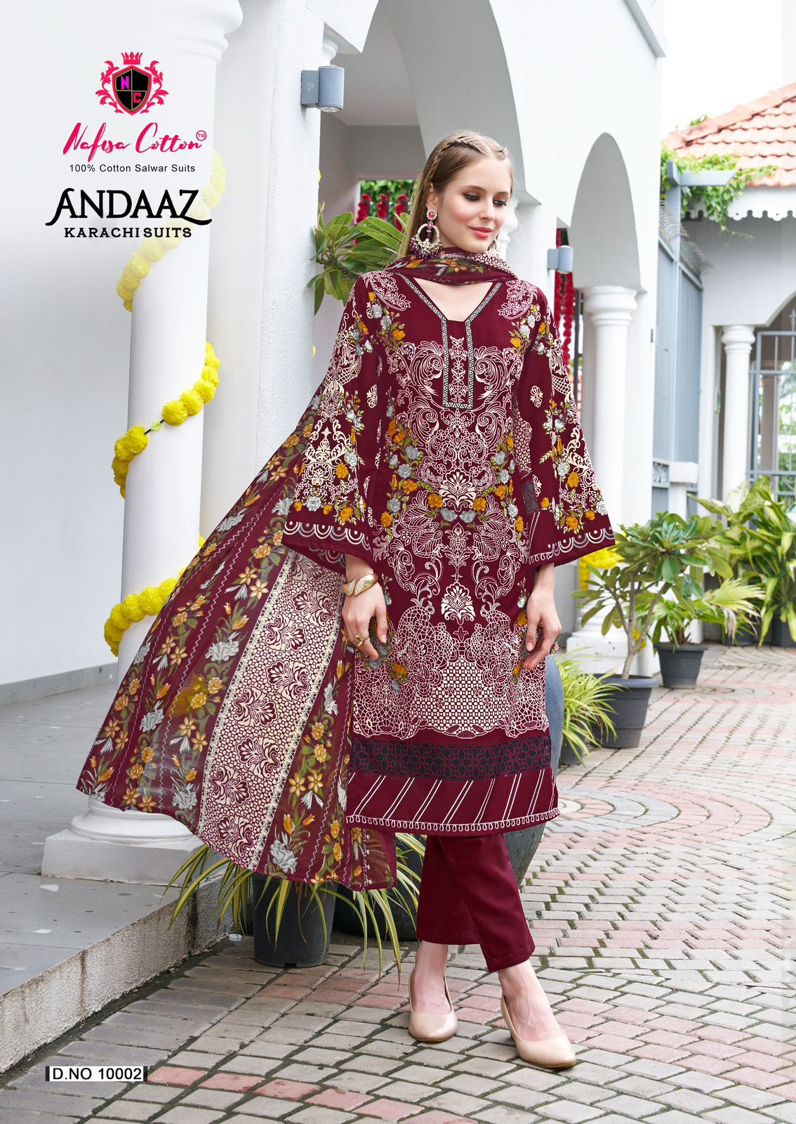 Andaaz Vol 10 Nafisa Cotton Karachi Salwar Suits Supplier India