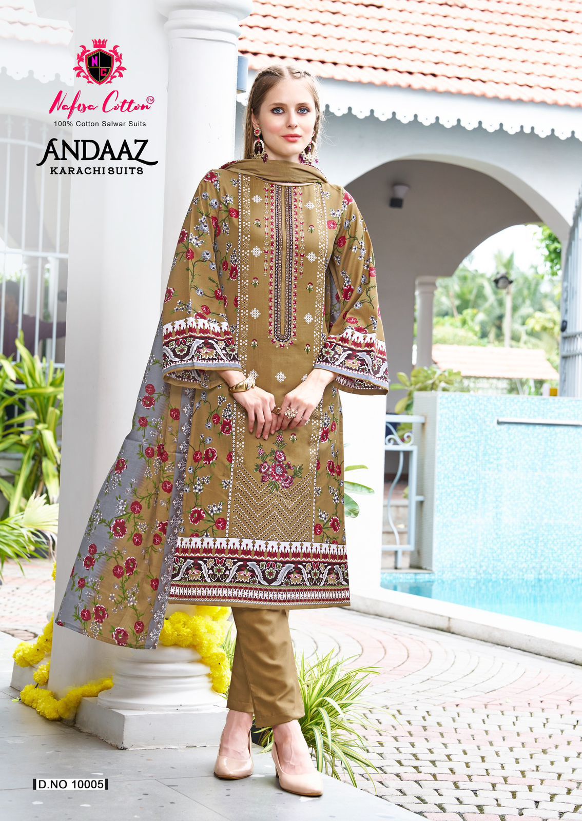 Andaaz Vol 10 Nafisa Cotton Karachi Salwar Suits Supplier India