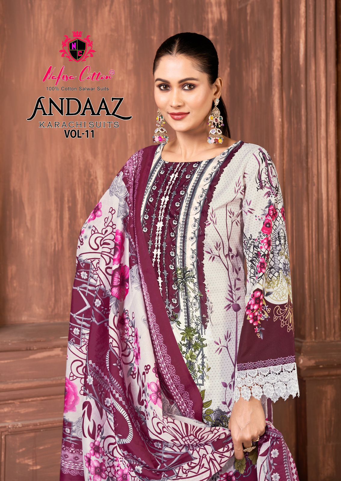 Andaaz Vol 11 Nafisa Cotton Karachi Salwar Suits Exporter