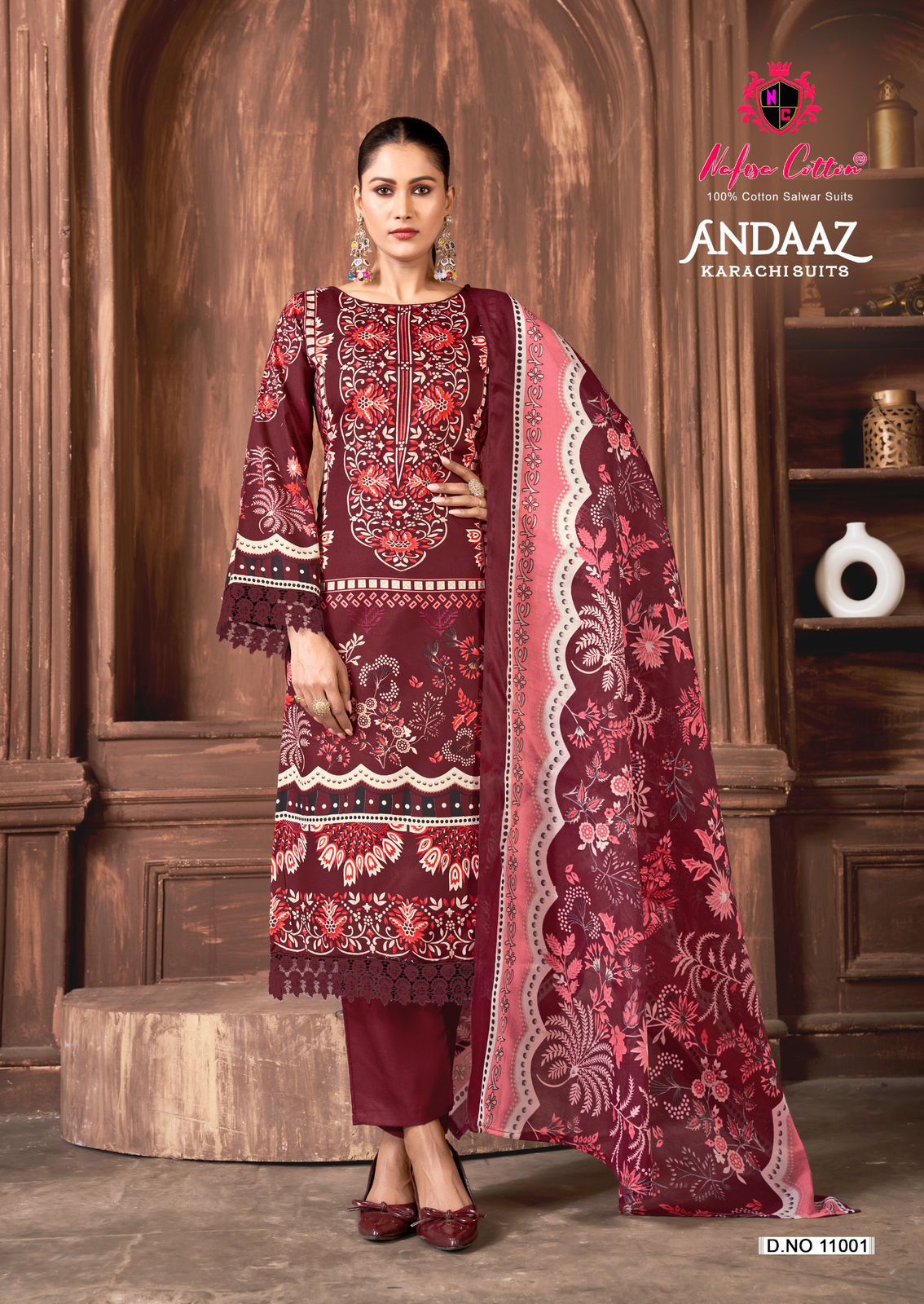 Andaaz Vol 11 Nafisa Cotton Karachi Salwar Suits Exporter