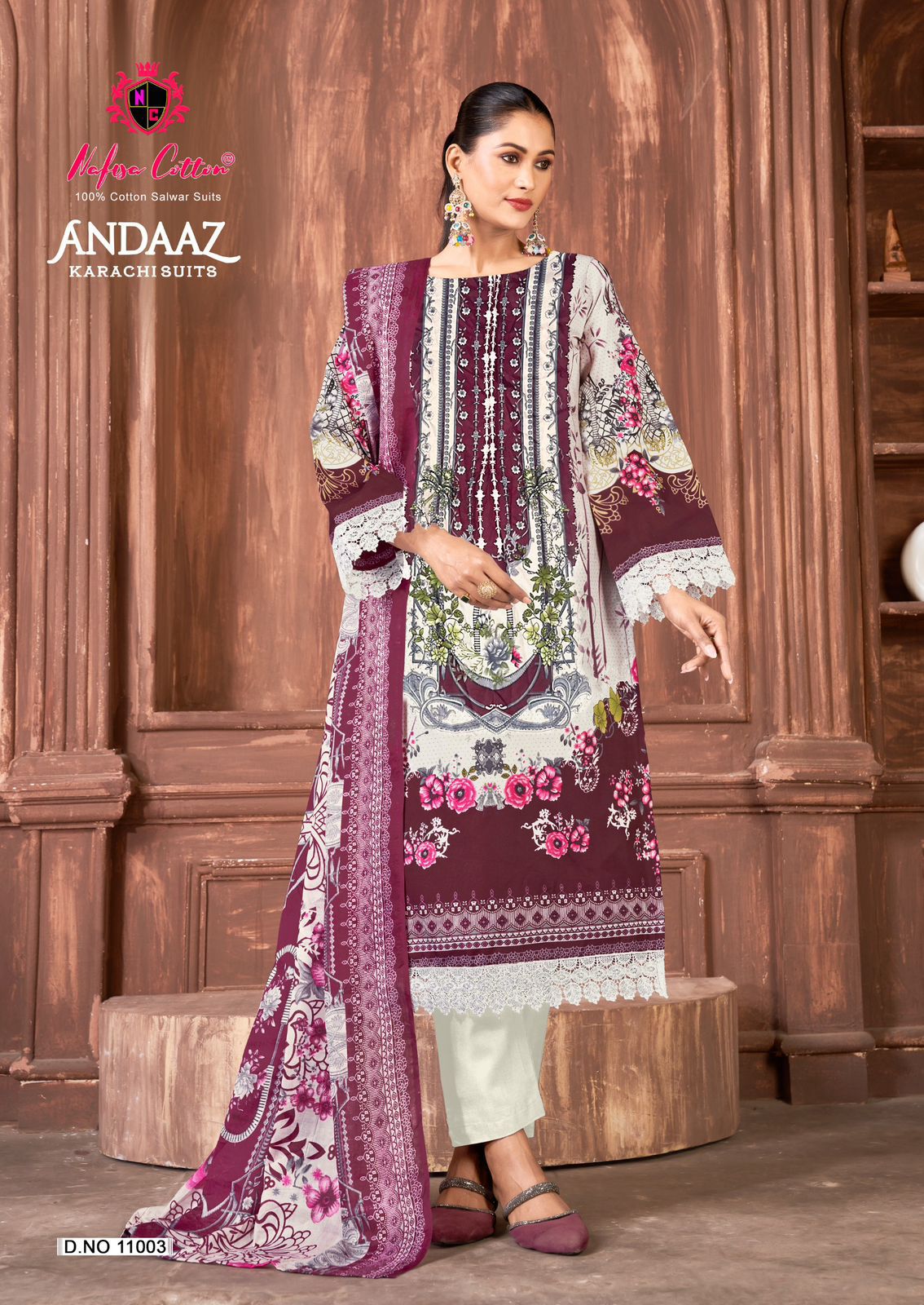 Andaaz Vol 11 Nafisa Cotton Karachi Salwar Suits Exporter