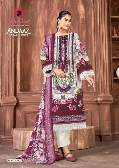 Andaaz Vol 11 Nafisa Cotton Karachi Salwar Suits Exporter