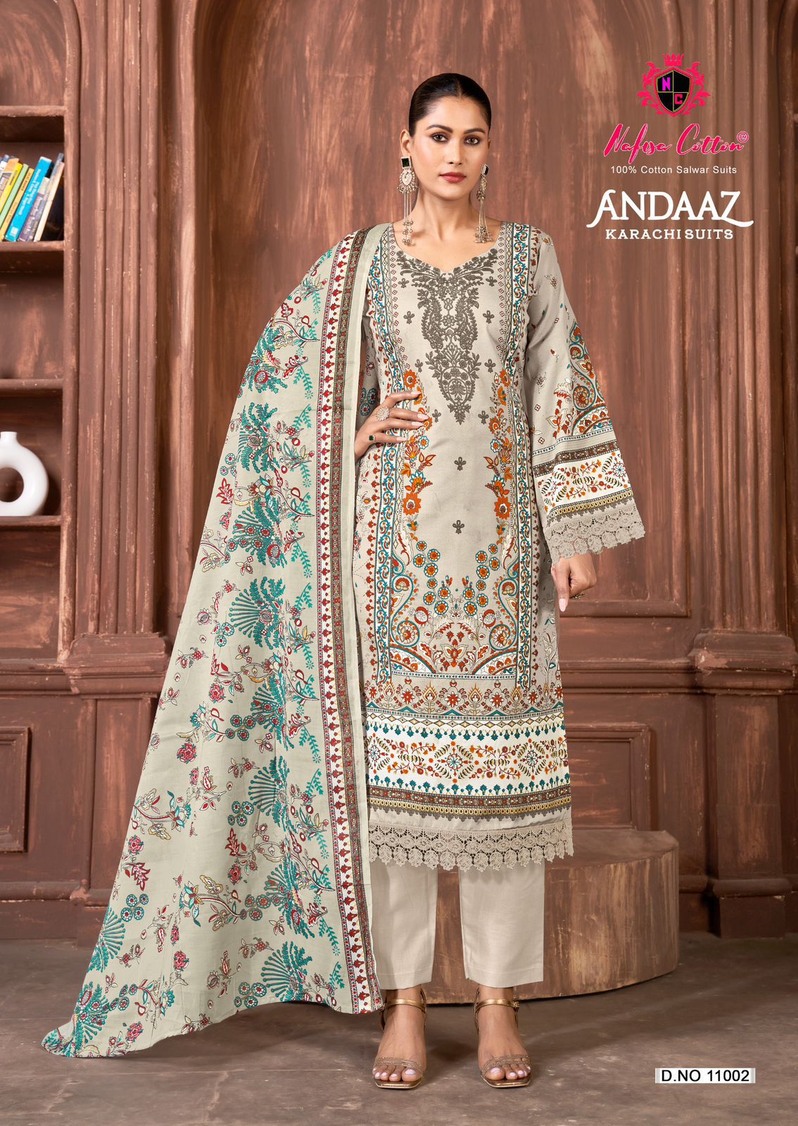 Andaaz Vol 11 Nafisa Cotton Karachi Salwar Suits Exporter