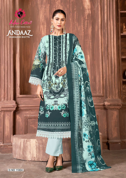 Andaaz Vol 11 Nafisa Cotton Karachi Salwar Suits Exporter