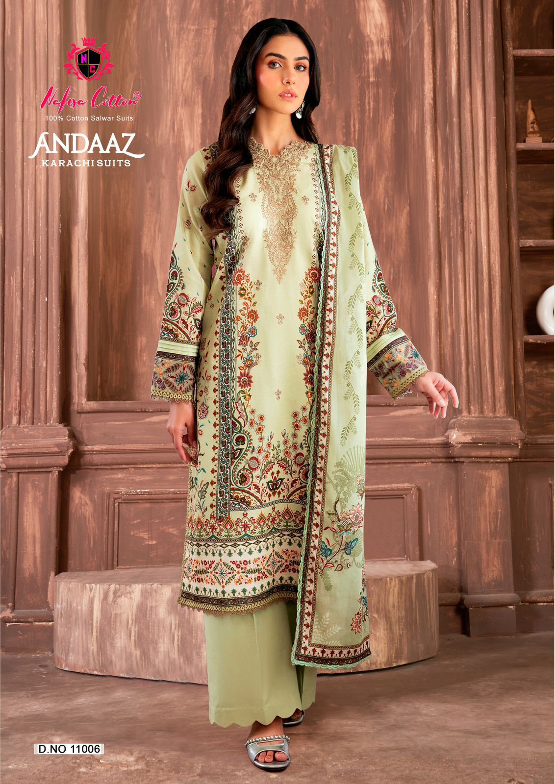 Andaaz Vol 11 Nafisa Cotton Karachi Salwar Suits Exporter