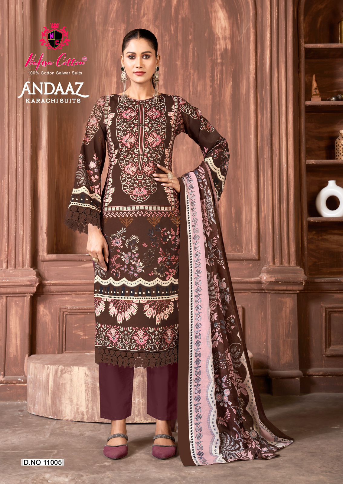 Andaaz Vol 11 Nafisa Cotton Karachi Salwar Suits Exporter