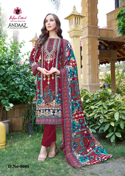 Andaaz Vol 9 Nafisa Cotton Soft Cotton Karachi Salwar Suits Wholesaler Gujarat