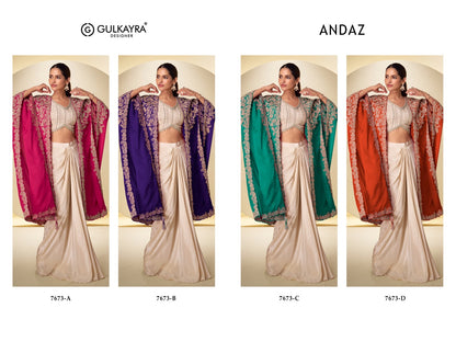 Andaz Gulkayra Designer Chinon Indo Western Pair Wholesaler Ahmedabad