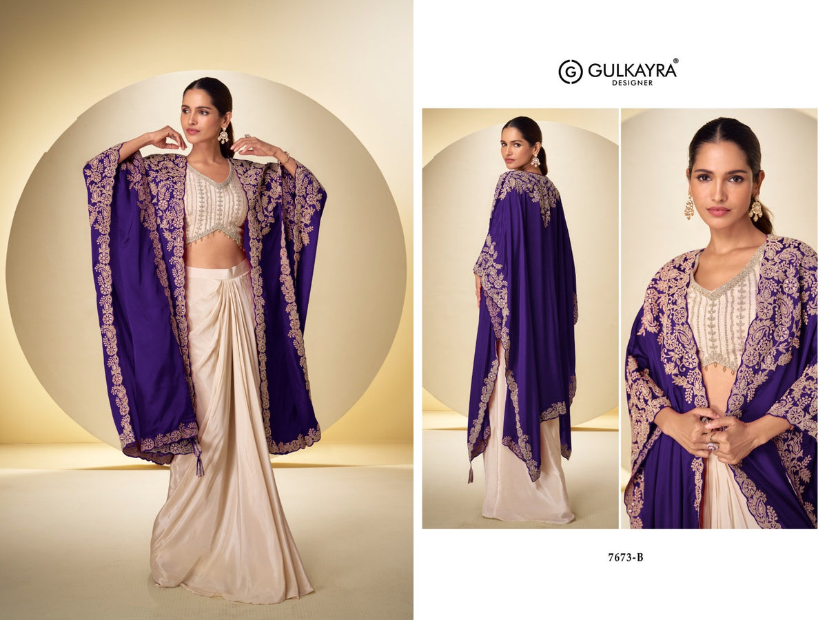 Andaz Gulkayra Designer Chinon Indo Western Pair Wholesaler Ahmedabad
