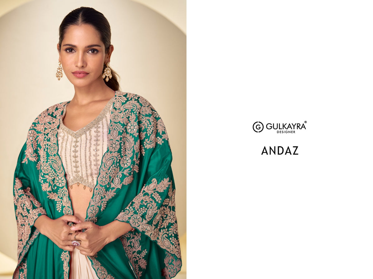 Andaz Gulkayra Designer Chinon Indo Western Pair Wholesaler Ahmedabad