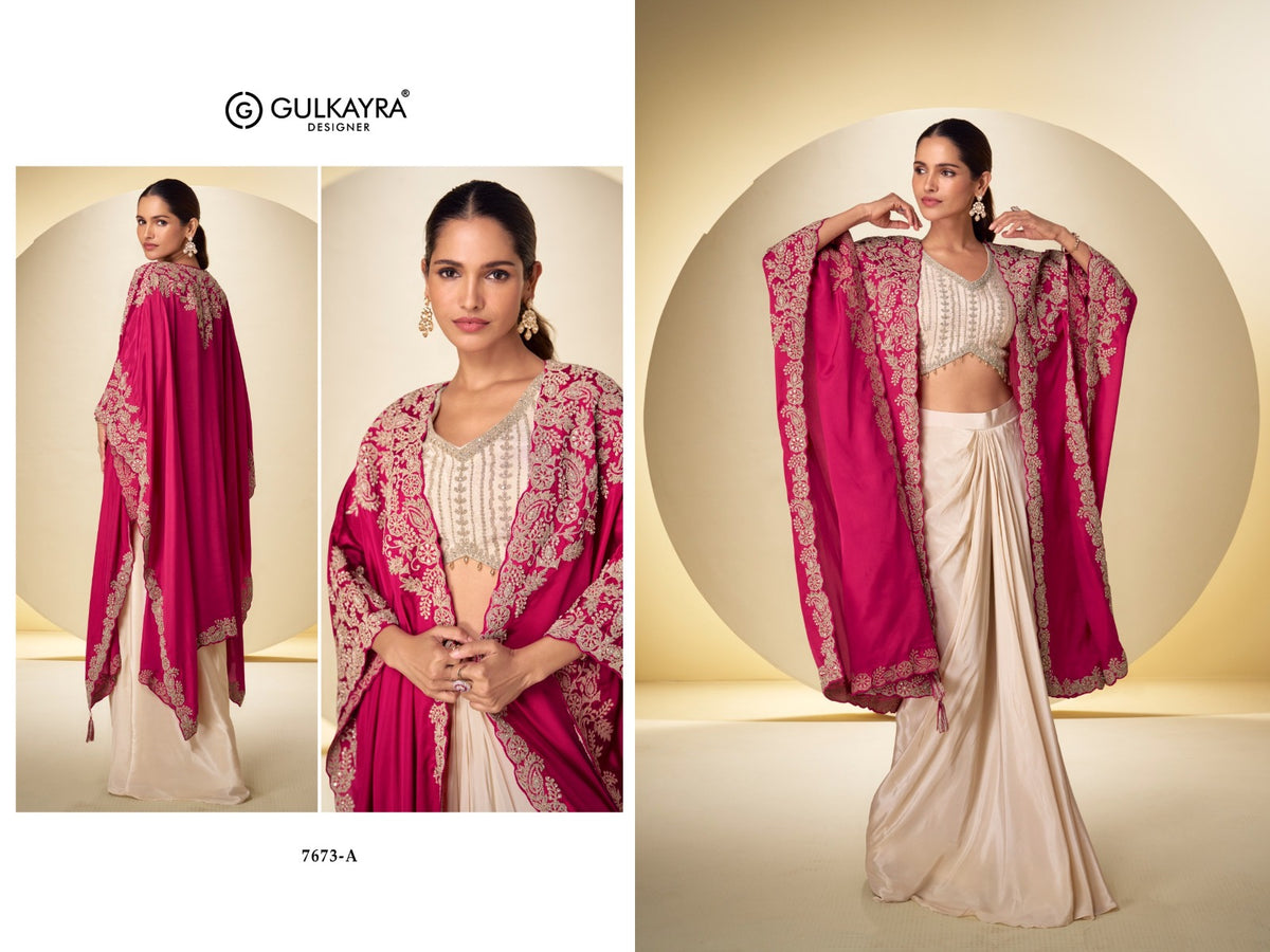 Andaz Gulkayra Designer Chinon Indo Western Pair Wholesaler Ahmedabad