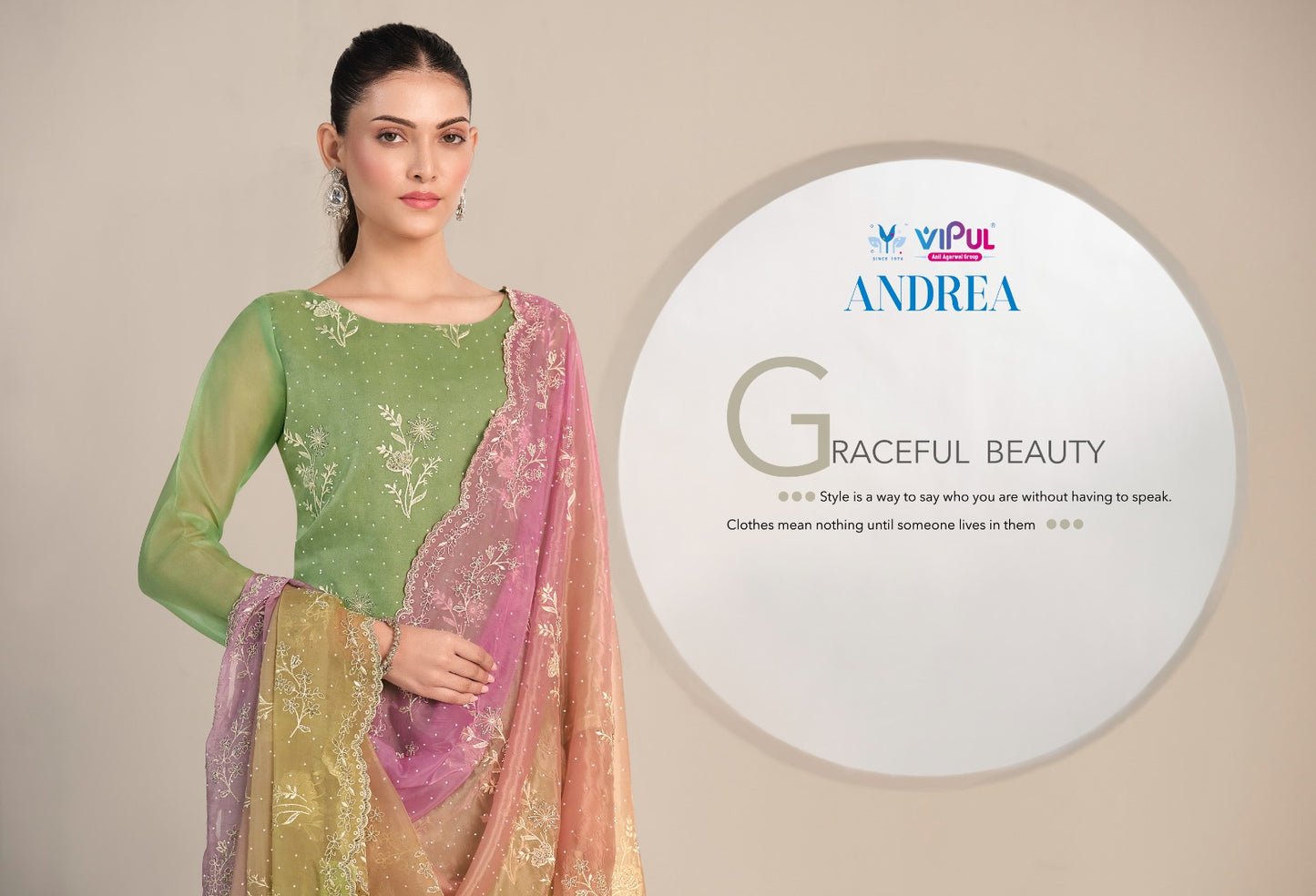 Andera Vipul Organza Pant Style Suits Supplier India