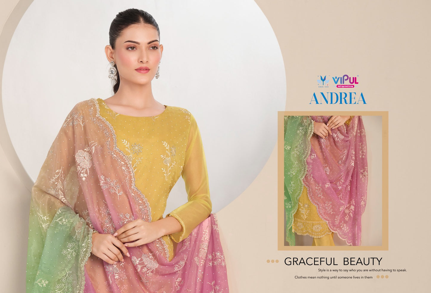 Andera Vipul Organza Pant Style Suits Supplier India
