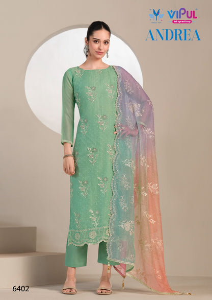 Andera Vipul Organza Pant Style Suits Supplier India