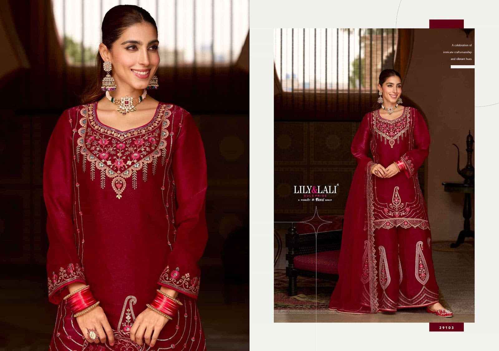 Andorra Lily Lali Silk Readymade Plazzo Style Suits Wholesale Price