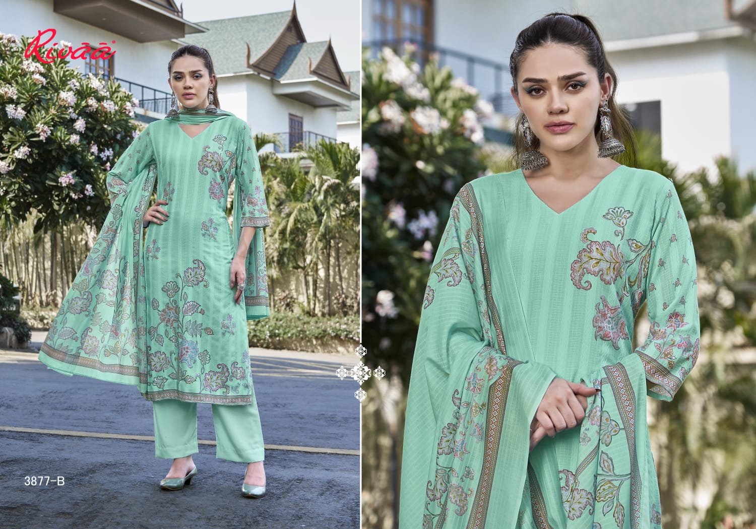 Aneera 2 Rivaa Cotton Pant Style Suits Manufacturer India