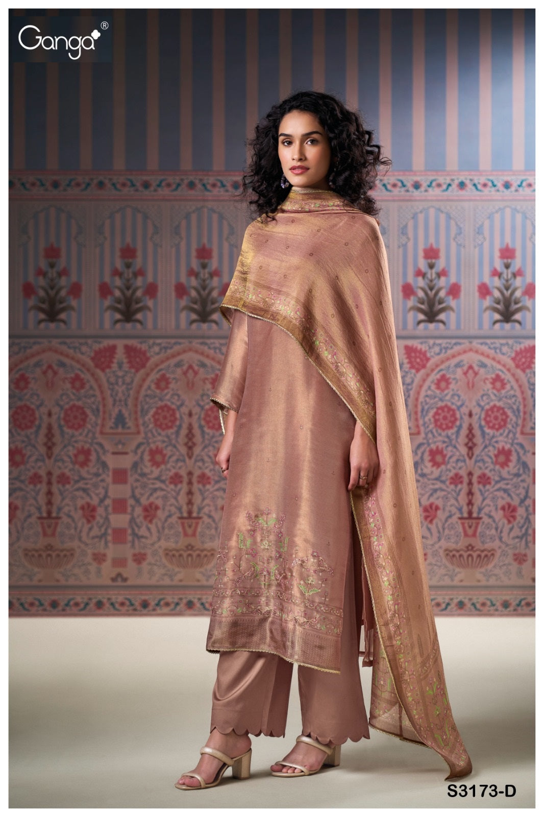Aneeta 3173 Ganga Premium Bemberg Plazzo Style Suits Supplier Gujarat