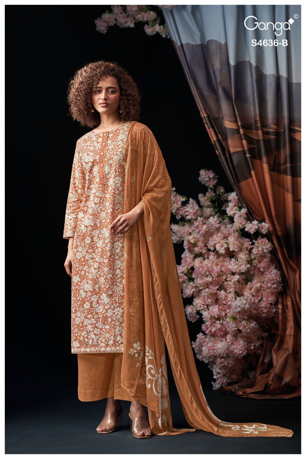 Anera 4636 Ganga Cotton Plazzo Style Suits Supplier Gujarat