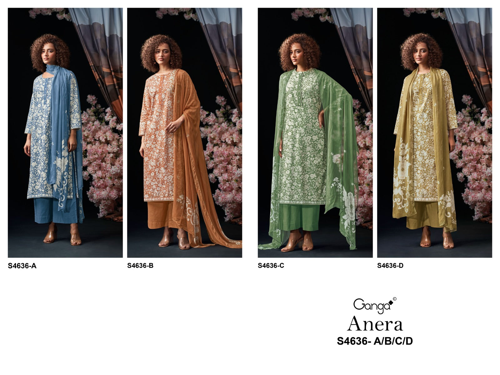 Anera 4636 Ganga Cotton Plazzo Style Suits Supplier Gujarat