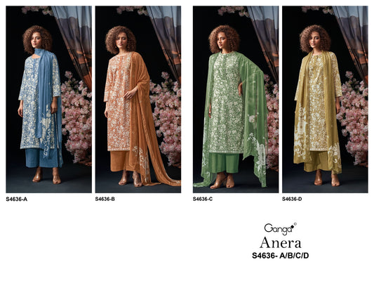 Anera 4636 Ganga Cotton Plazzo Style Suits Supplier Gujarat