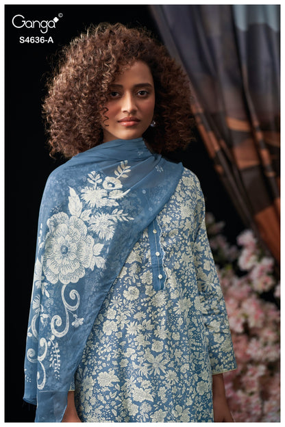 Anera 4636 Ganga Cotton Plazzo Style Suits Supplier Gujarat