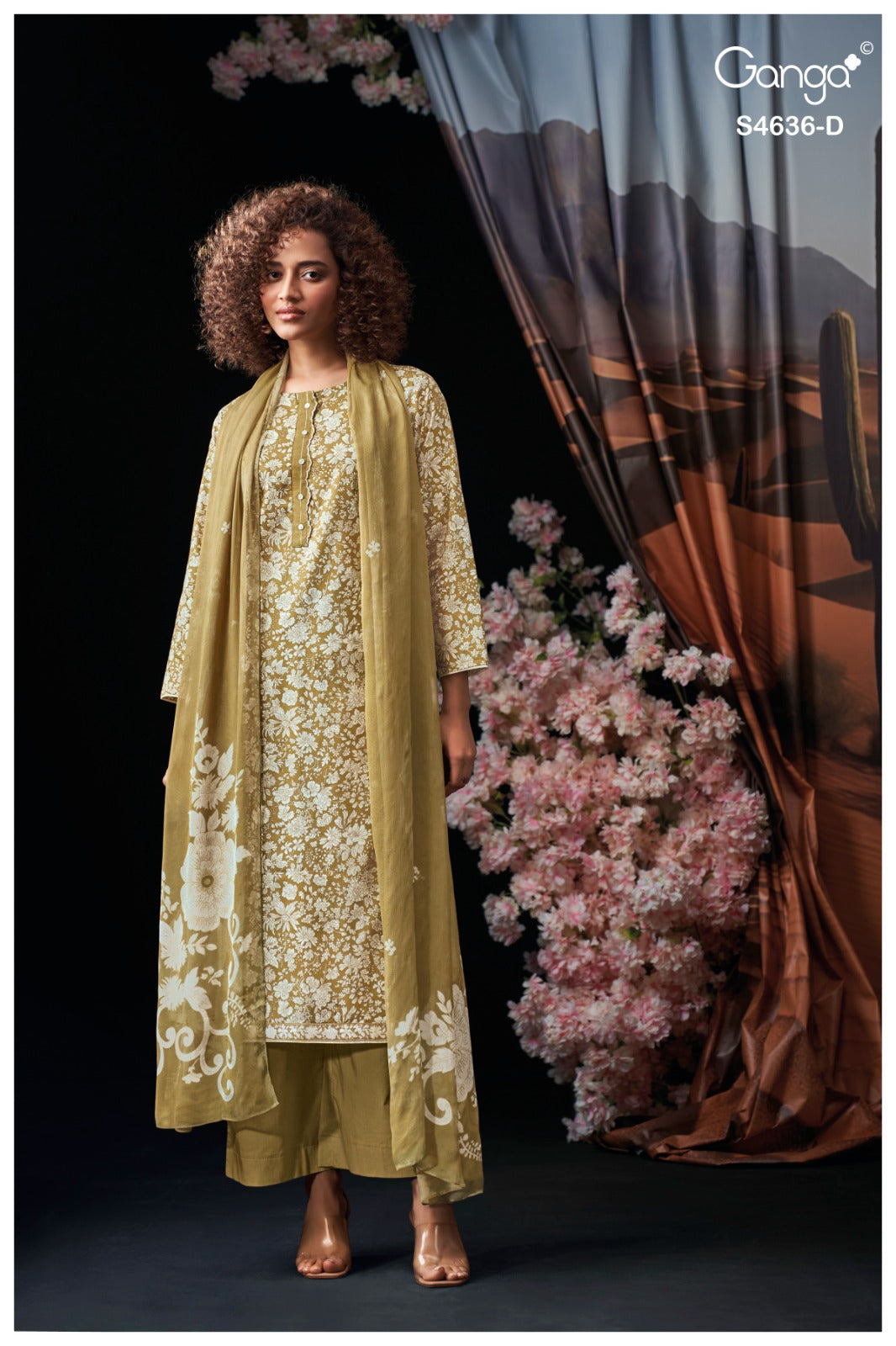 Anera 4636 Ganga Cotton Plazzo Style Suits Supplier Gujarat