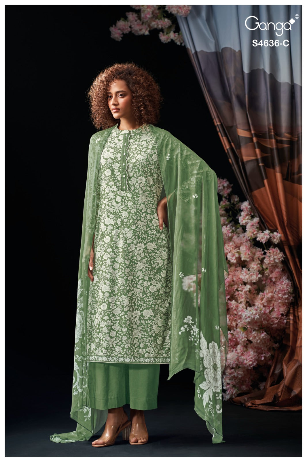 Anera 4636 Ganga Cotton Plazzo Style Suits Supplier Gujarat