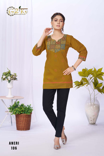 Aneri G2K Cotton Short Kurtis Wholesale Price