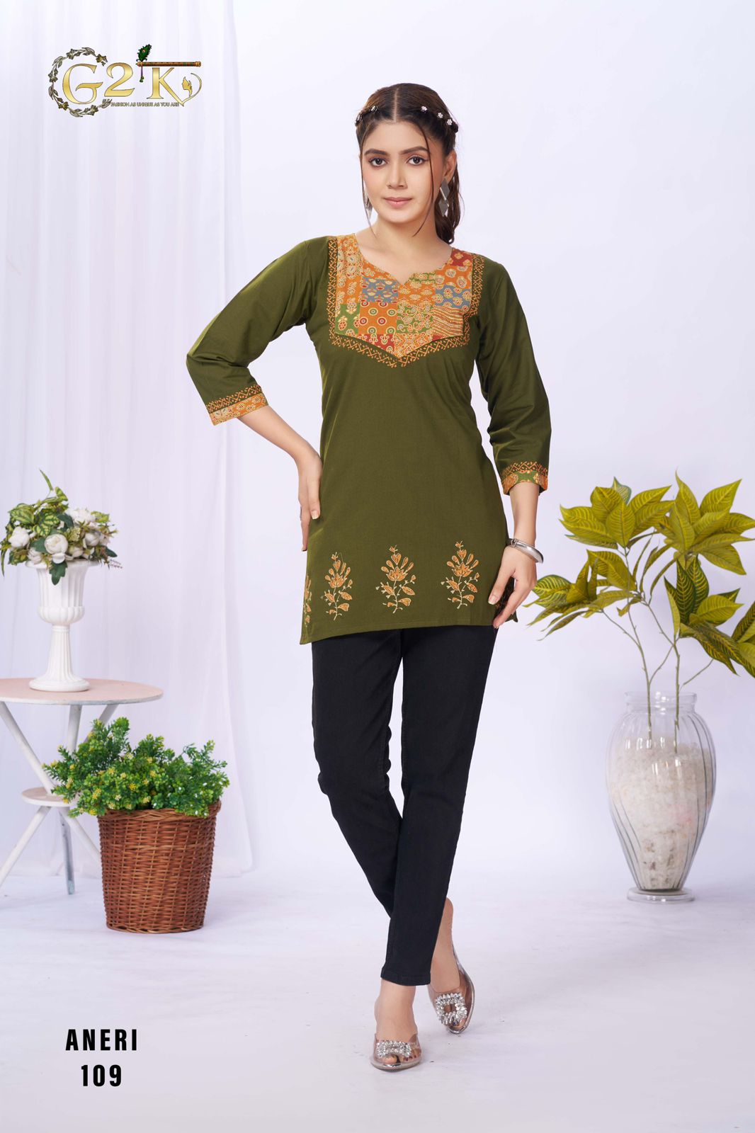 Aneri G2K Cotton Short Kurtis Wholesale Price