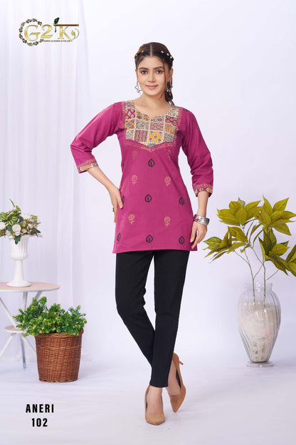 Aneri G2K Cotton Short Kurtis Wholesale Price