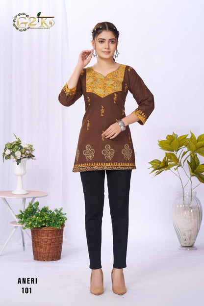 Aneri G2K Cotton Short Kurtis Wholesale Price