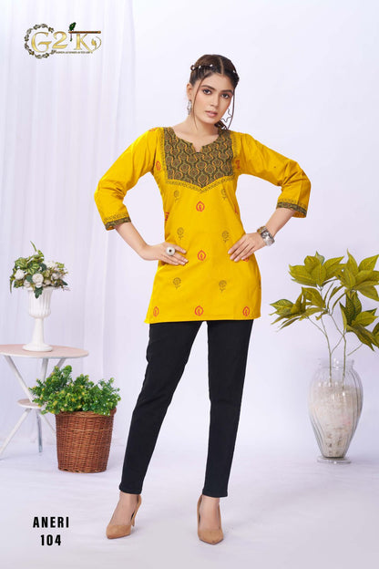 Aneri G2K Cotton Short Kurtis Wholesale Price