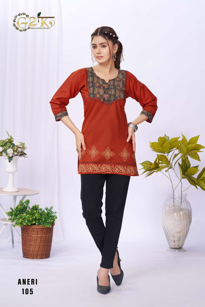 Aneri G2K Cotton Short Kurtis Wholesale Price