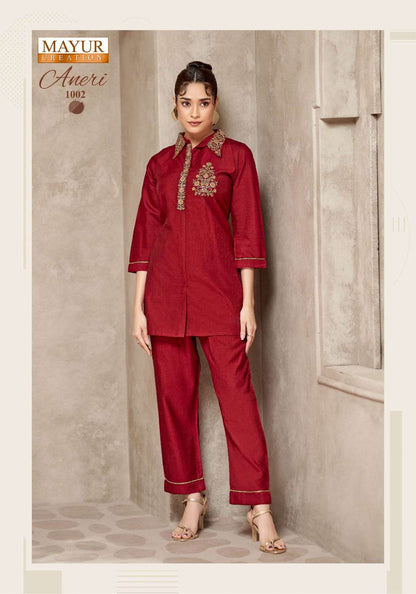 Aneri Vol 1 Mayur Creation Vetican Silk Co Ord Set Manufacturer Gujarat