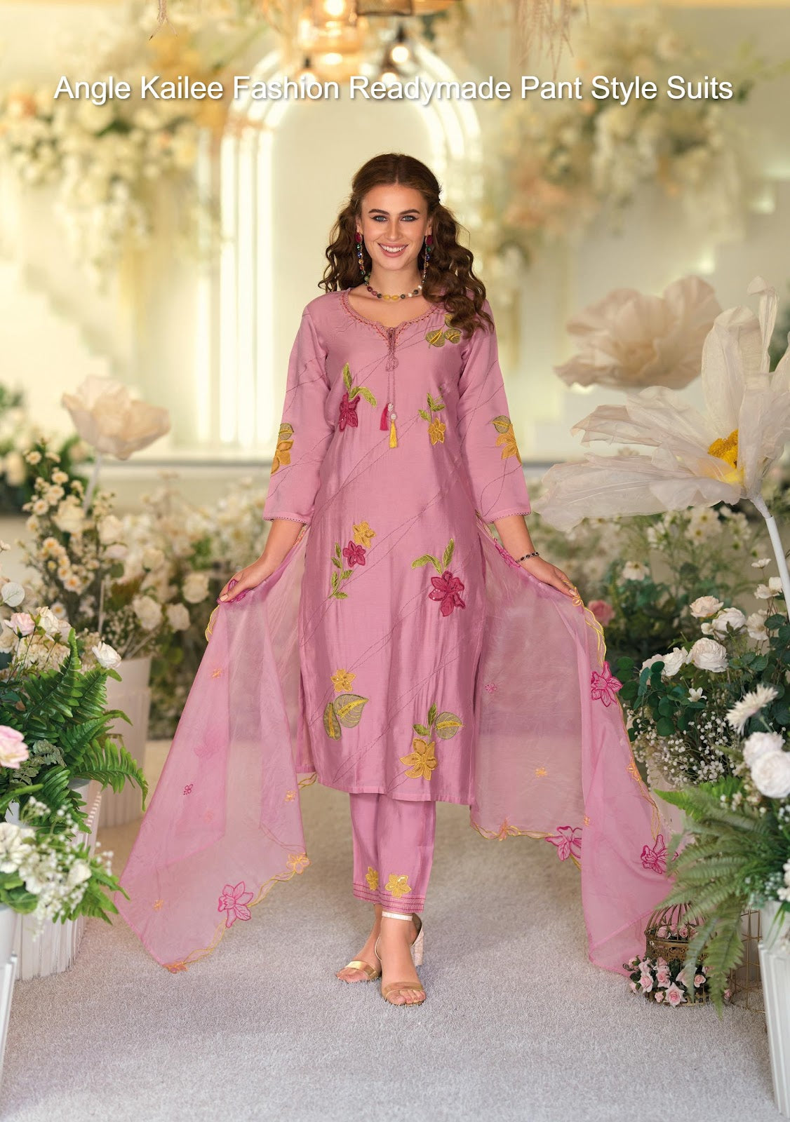 Angle Kailee Fashion Viscose Readymade Pant Style Suits Exporter India