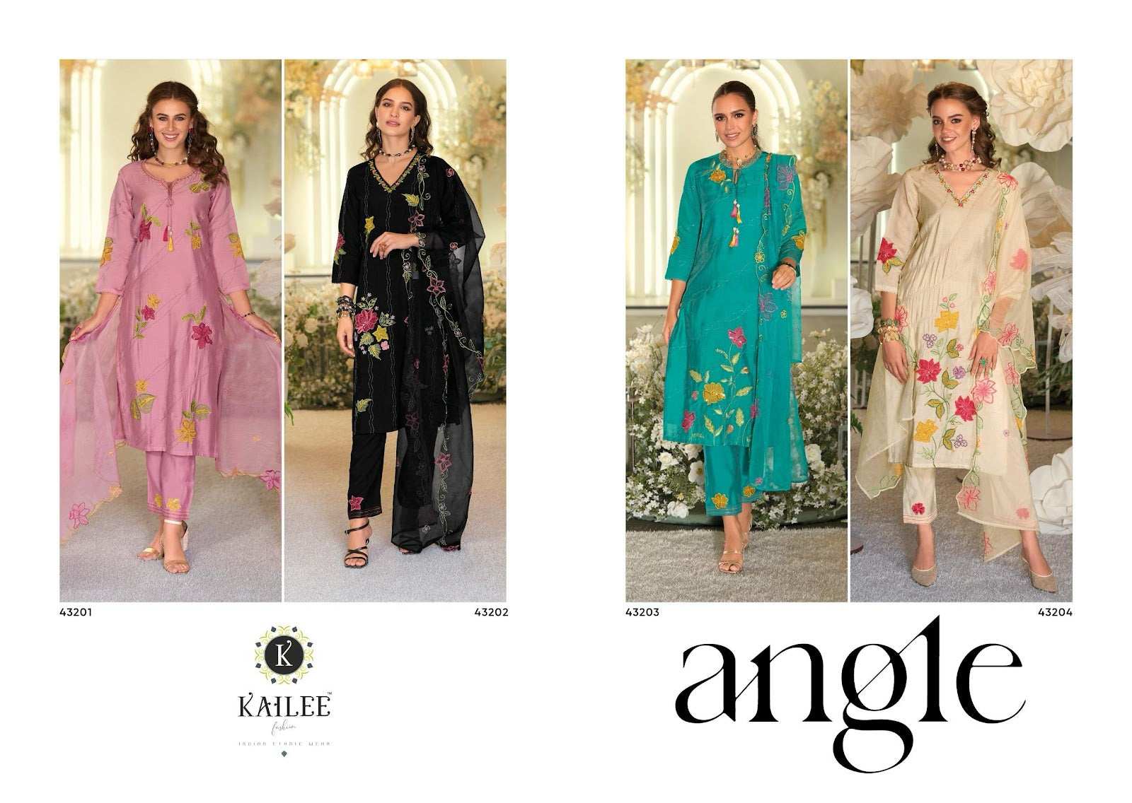 Angle Kailee Fashion Viscose Readymade Pant Style Suits Exporter India