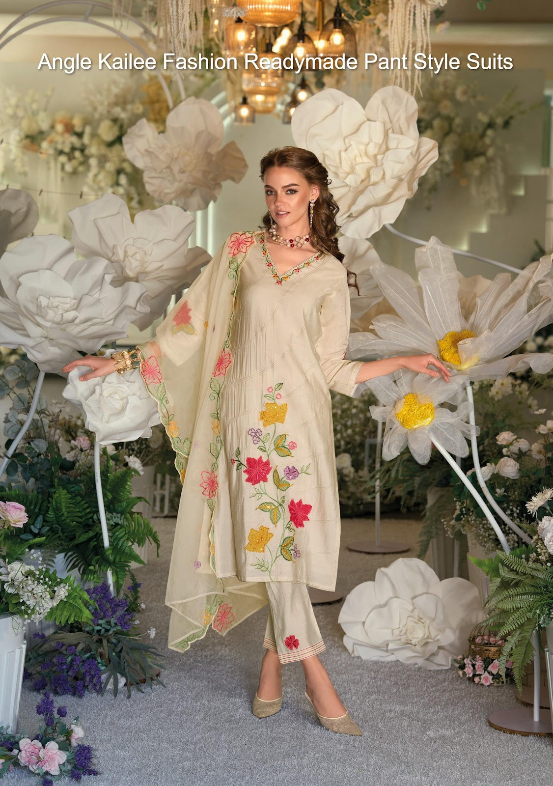 Angle Kailee Fashion Viscose Readymade Pant Style Suits Exporter India