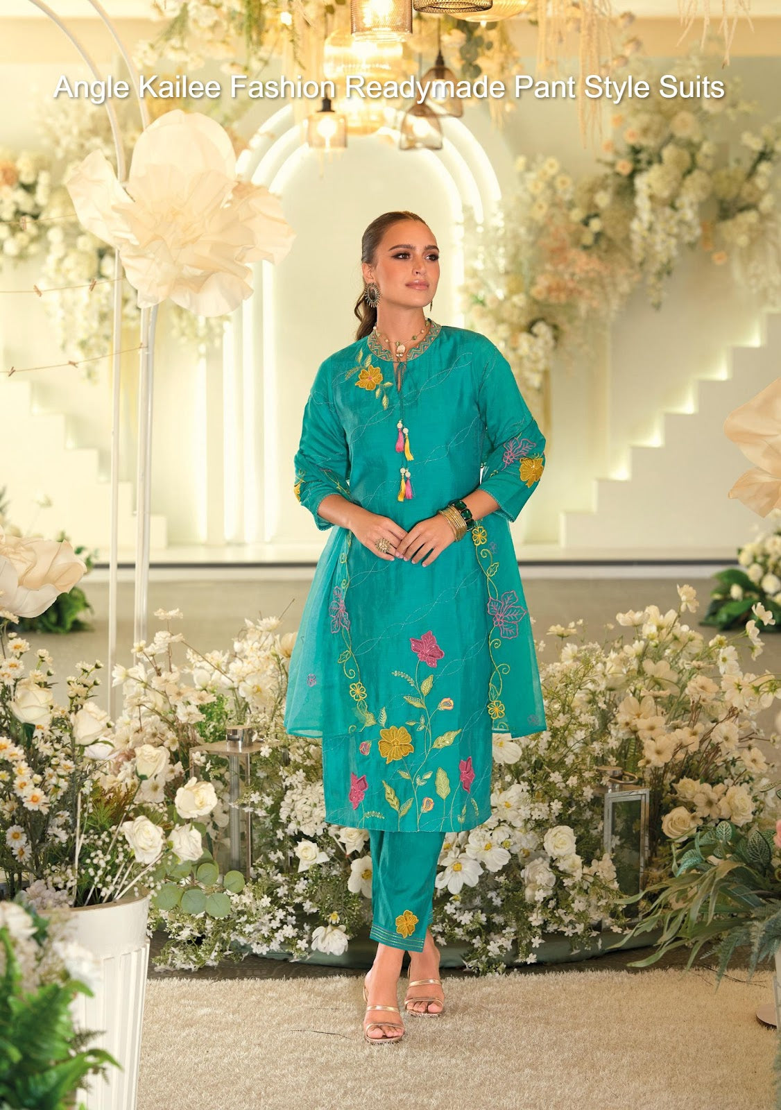 Angle Kailee Fashion Viscose Readymade Pant Style Suits Exporter India