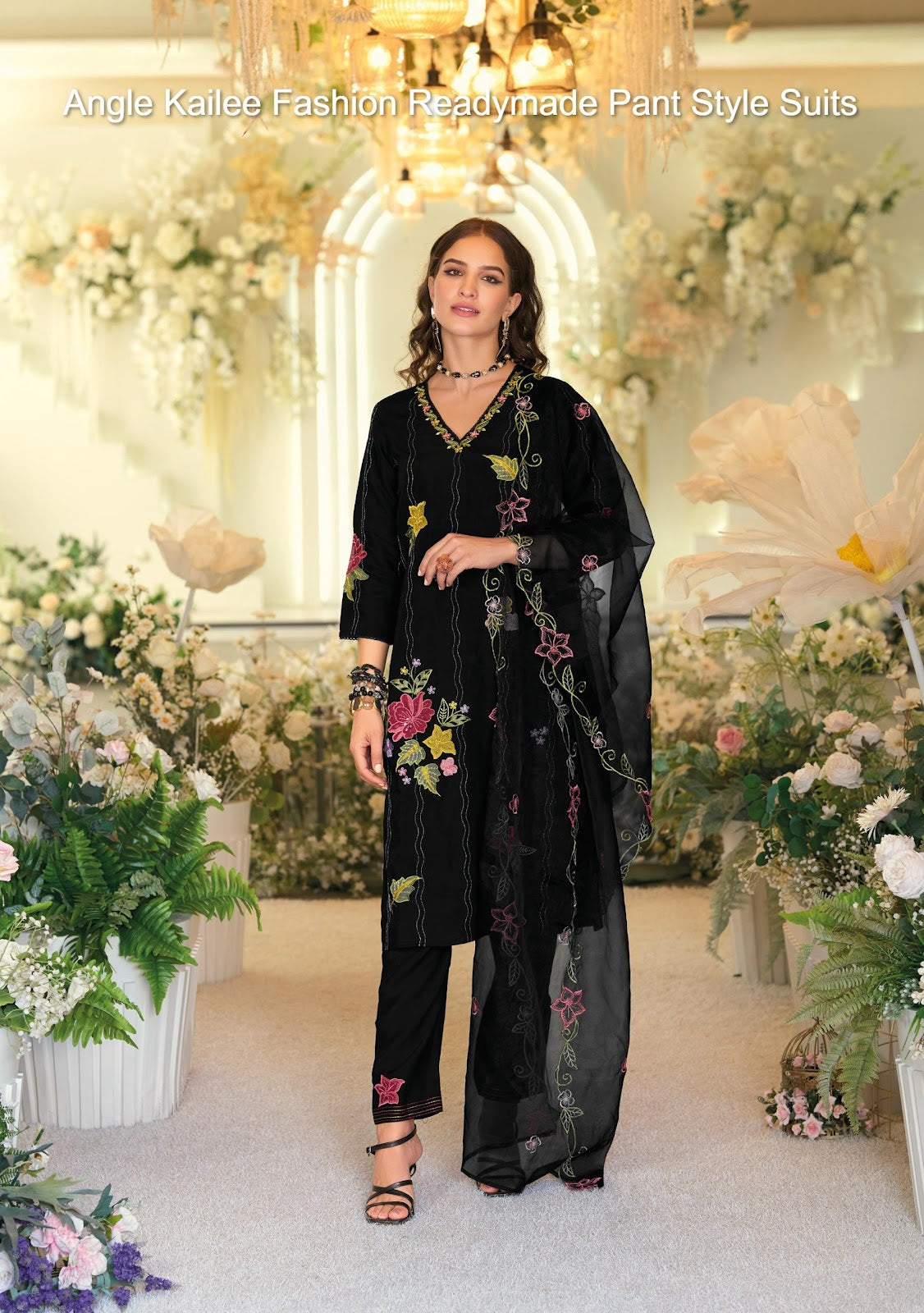 Angle Kailee Fashion Viscose Readymade Pant Style Suits Exporter India