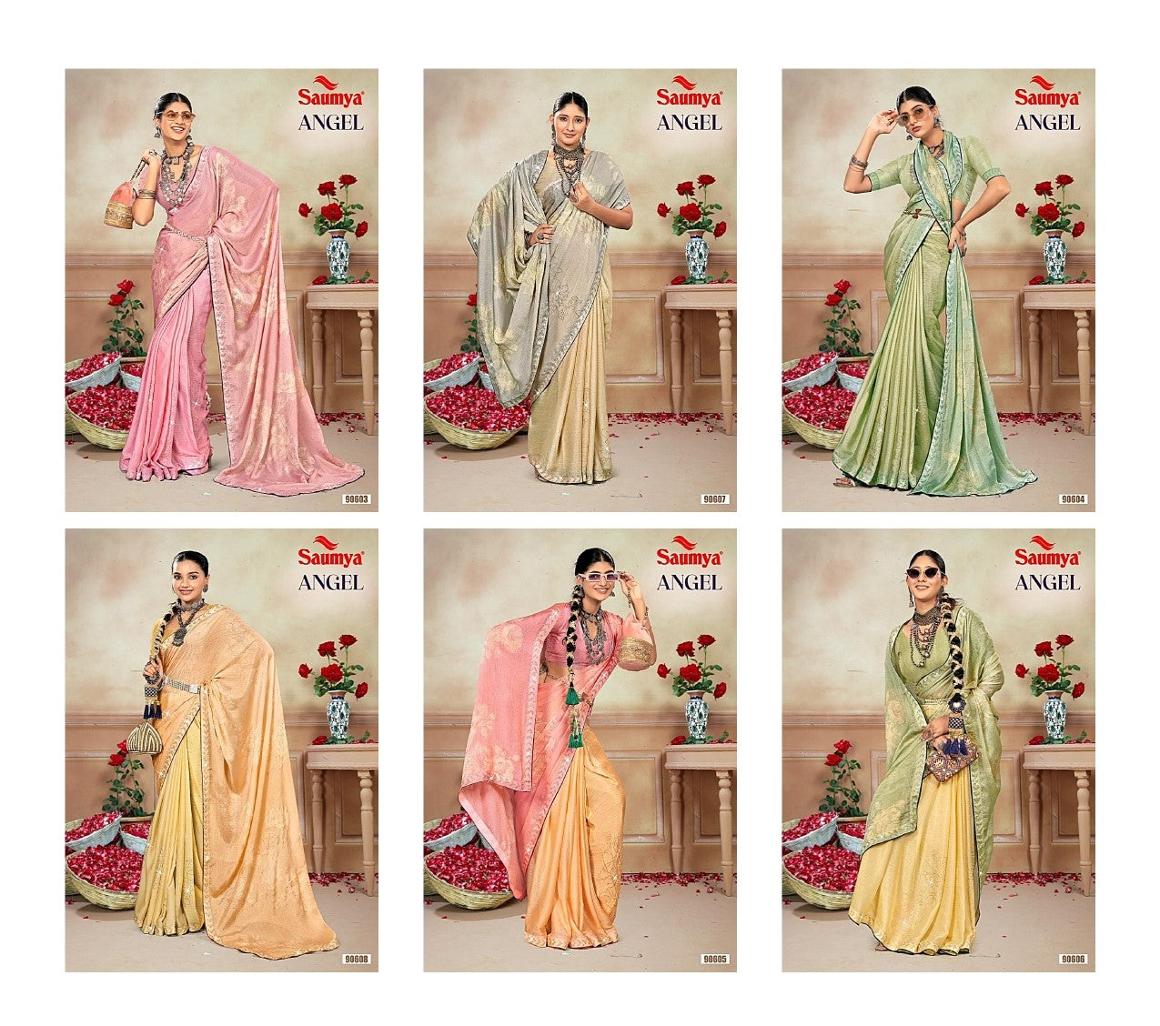 Angel Saumya J Chiffon Sarees Wholesaler India